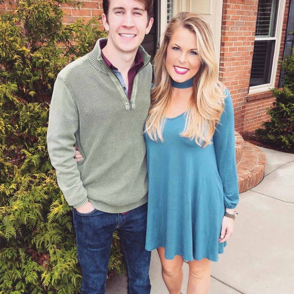 Blue long sleeve dress